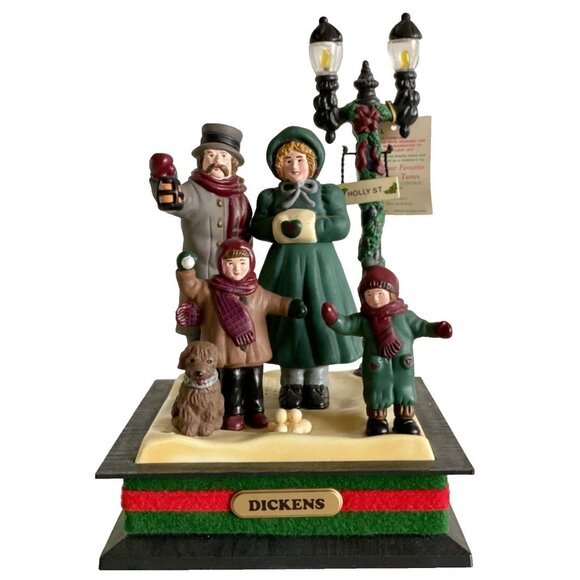 Vintage 1990 Dickens Holiday Scene Musical Light-Up Christmas Decor - Picture 1 of 15